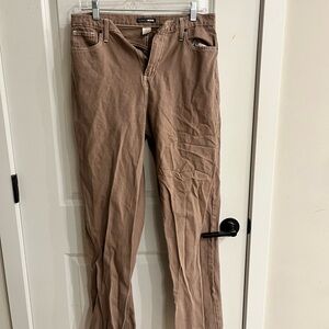 Brown Straight-Leg Pants